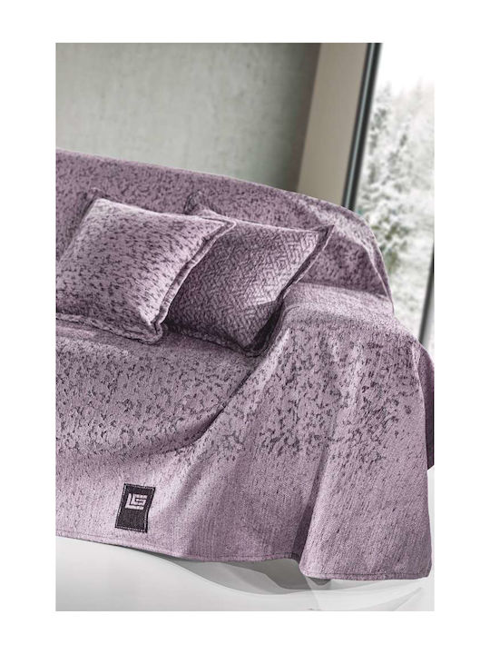 Guy Laroche Three-Seater Sofa Throw 2 Sides Matis 180x300cm Purple