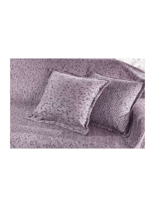 Guy Laroche Matis Three-Seater Sofa Throw 2 Sides Chenille 180x300cm Purple