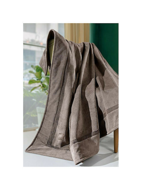 Guy Laroche Rubicon Three-Seater Sofa Throw 2 Sides 170x300cm Choco