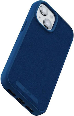 Njord Suede Plastic 360 Full Cover Blue (iPhone 15)