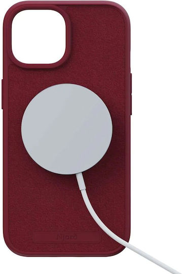 Njord Suede 360 Full Cover Plastic 2mm Roșu (iPhone 15)