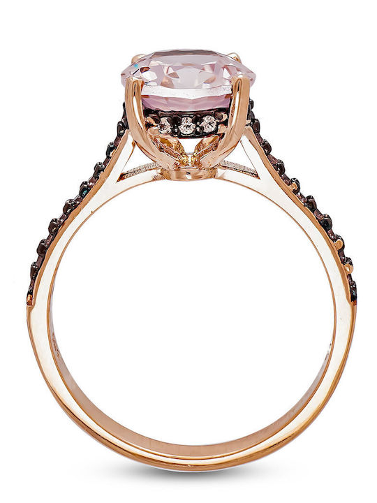Kiriakos Gofas Einzelner Stein Ring aus Roségold 14K