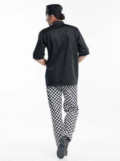 Chaud Devant Coat Chef Black with Short Sleeve Bacio
