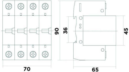 Maxge 4-Poles Inspired T2 Panel Lightning Protection 40kA 230VAC