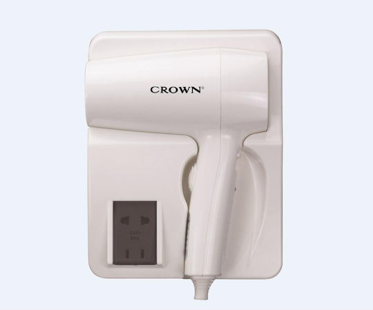 Crown White Hotel Hair Dryer 1.6kW with Spiral Cable up to 18cm