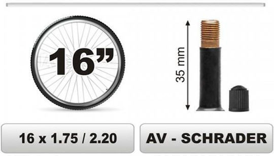 CarCommerce 68372 Fahrradschlauch x 1.75/2.20 Großes Ventil 35mm