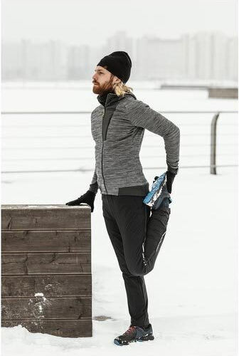 Unisex Set with Beanie Knitted in Black color