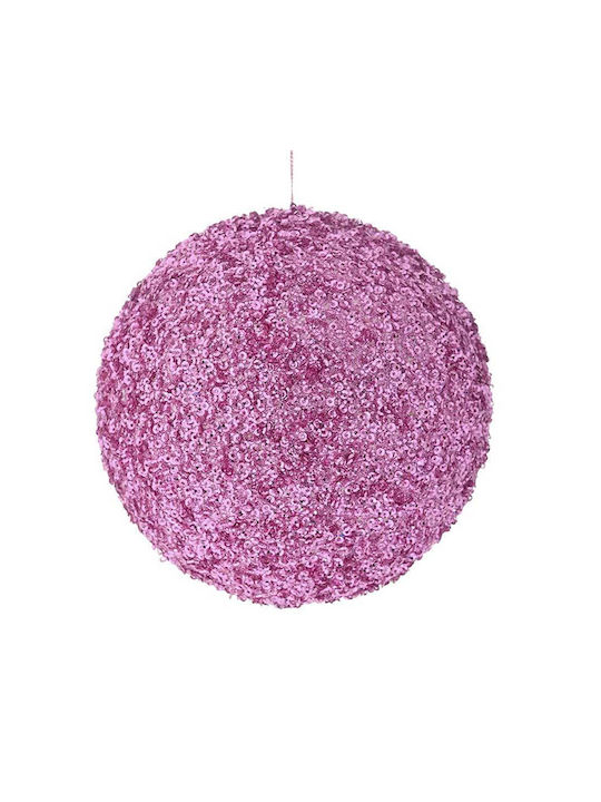 Iliadis Weihnachtshänger Kugel Ornament Plastik Rosa mit Goldstaub 6cm