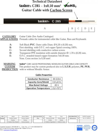 Tasker Speaker Cable Unterminated 100m (C285)