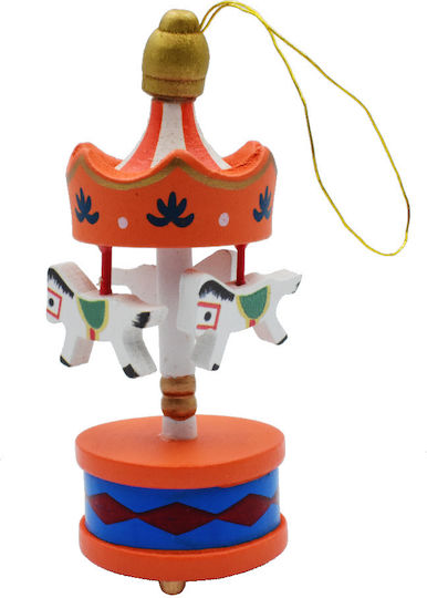 Hängendes Ornament Karussell Hölzern Mehrfarbig Set 5Stück