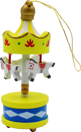 Hängendes Ornament Karussell Hölzern Mehrfarbig Set 5Stück
