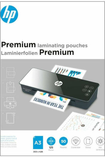 HP 9127 Laminating Sheets Glossy A3 125 Microns 50 Pieces
