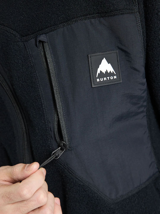Men's Fleece Jacket Hooded Black