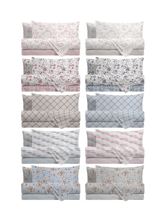 Amo La Casa Sheet Sets Single Flannel with Elastic 90x200cm. Vickie Blue 3pcs