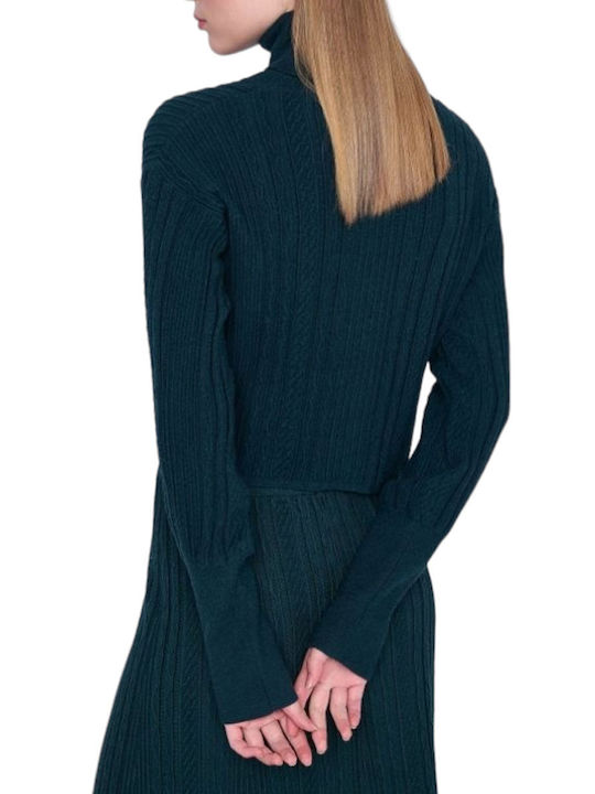 Ale - The Non Usual Casual Damen Bluse Langärmelig Rollkragenpullover Grün