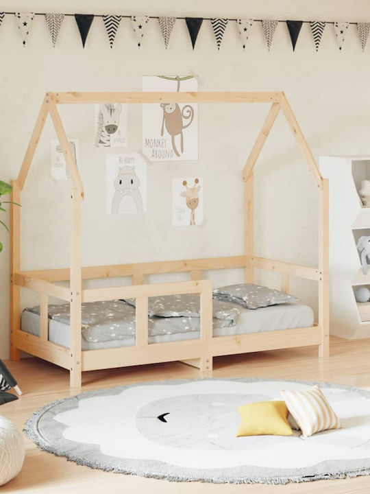 Kinderbett Einzeln Beige für Matratze 70x140cm