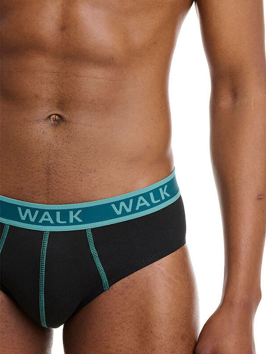 Men's Slips Black Purple/Turquoise 2Pack