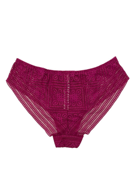 Leilieve Cotton Women's Slip with Lace Fuchsia