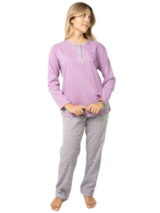 Lydia Creations Winter Women's Pyjama Set Purple