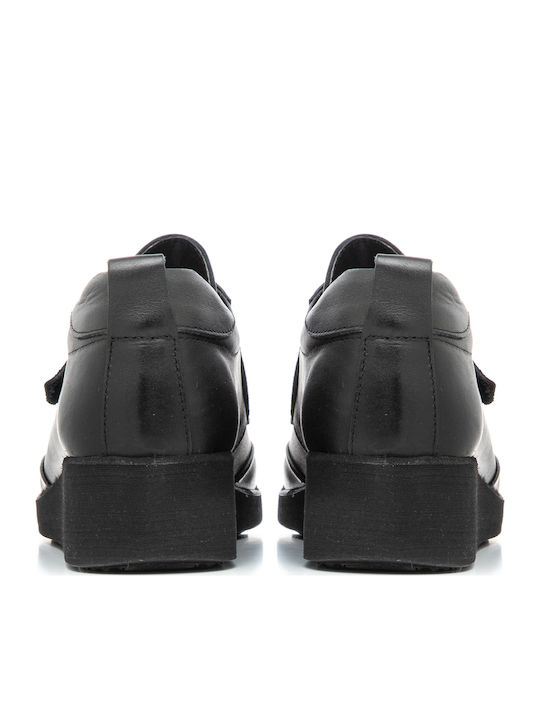 Leather Women's Moccasins in Black Color