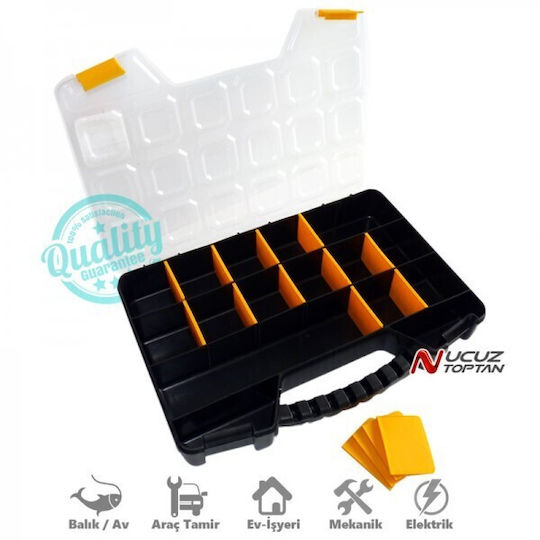 Asrin Tool Compartment Organiser 18 Slot Black 42x29.5x6cm