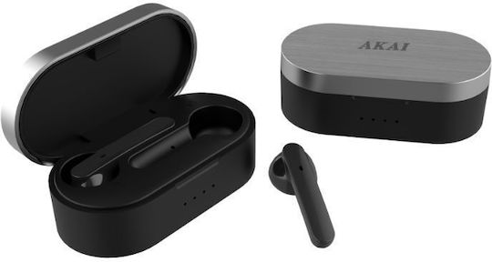 Akai Proffesional BTE-J10B In-ear Bluetooth Handsfree Ακουστικά με Θήκη Φόρτισης Μαύρα