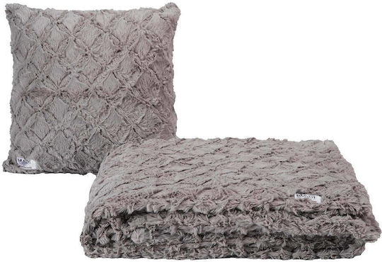 Madi Διακοσμητική Μαξιλαροθήκη Oblong από Γούνα Taupe 50x50εκ.