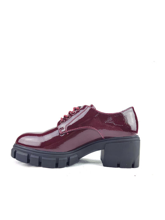 Γυναικεία Oxfords από Λουστρίνι σε Μπορντό Χρώμα