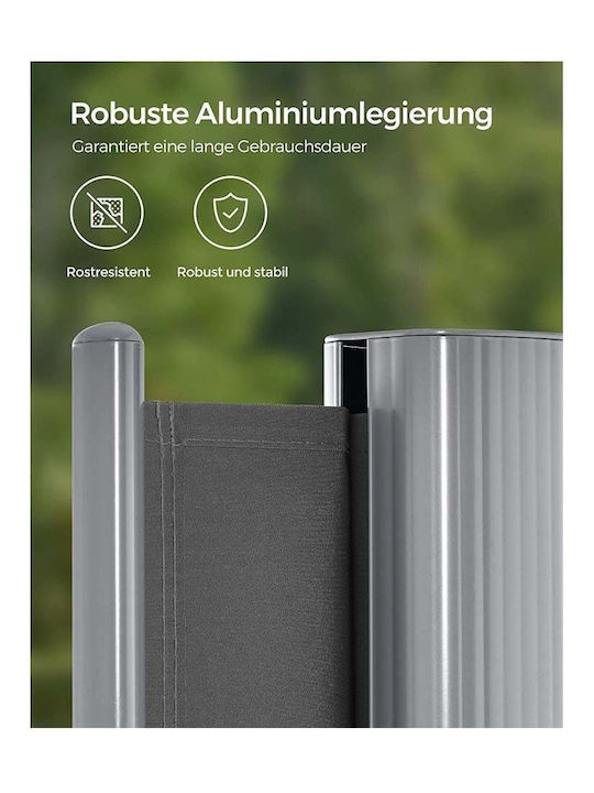 Songmics Rulou lateral de umbrire Grădină Gri x1.6m