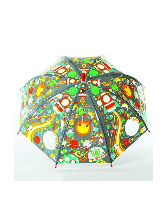 Rachel Ellen Kids Curved Handle Auto-Open Umbrella with Diameter 65cm Transparent