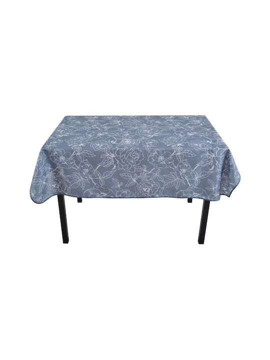 Ankor Λουλούδια Polyester Stain Resistant Tablecloth Gray 140x140cm