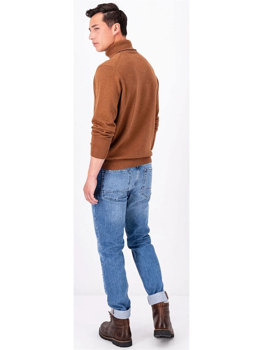 Fynch Hatton Men's Long Sleeve Sweater Turtleneck Brown