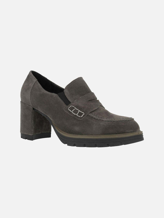 Viguera Leather Gray High Heels