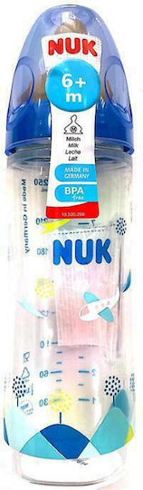 Nuk Plastic Baby Bottle New Classic Anti-Colic with Rubber Nipple for 6+ months Blue Blue 250ml 10.741.646