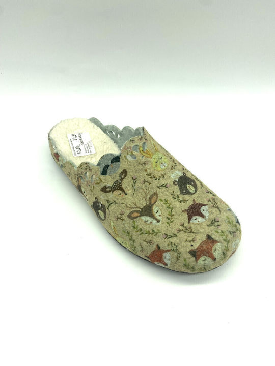 Anatomic Woolen Women's Slippers Beige