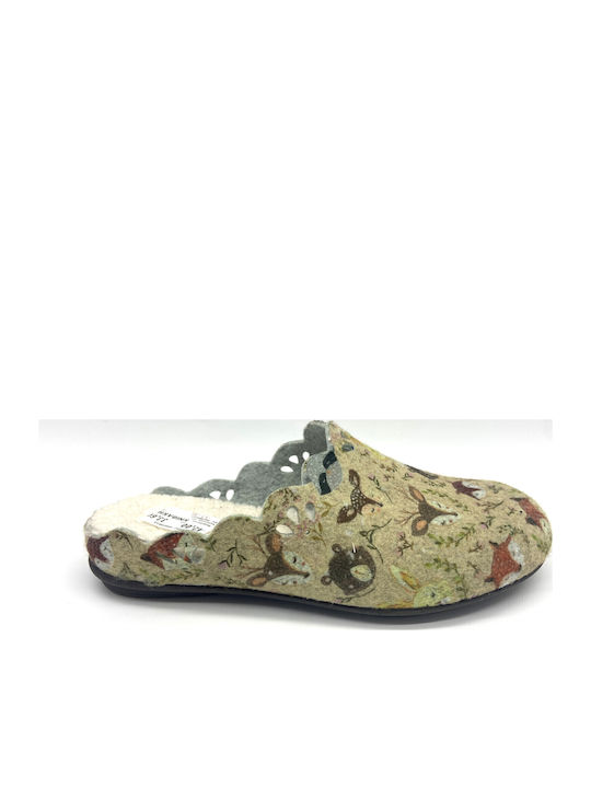 Anatomic Woolen Women's Slippers Beige