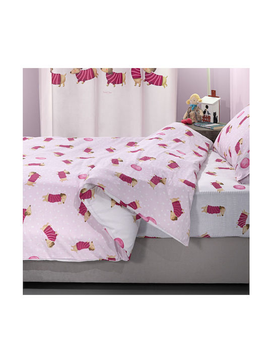 Saint Clair Sheet Set Single Cotton Pet Fuchsia 165x250cm 2pcs