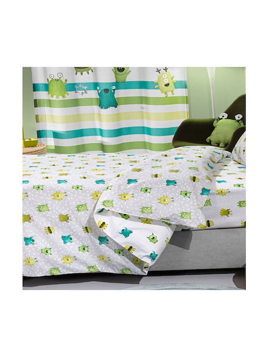 Saint Clair Sheet Set Single with Elastic Band Cotton Lime (Rubber) 100x200cm 3pcs