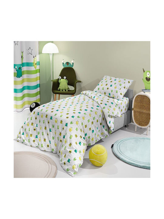Saint Clair Sheet Set Single with Elastic Band Cotton Lime (Rubber) 100x200cm 3pcs