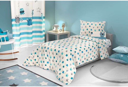 Saint Clair Single Set with Elastic Band Blue 100x200cm