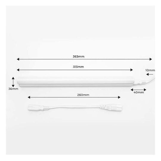 123led Φωτιστικό Σκαφάκι με Λάμπα Φθορίου T5 4W 30εκ.