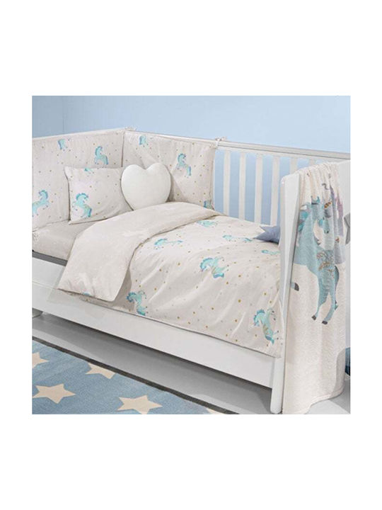 Saint Clair Baby Sheets Set Crib Cotton Turquoise 115x170cm 3pcs