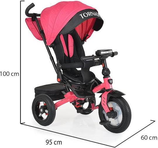 Byox Tornado Convertible with Parental Handle for 3-6 Years Pink