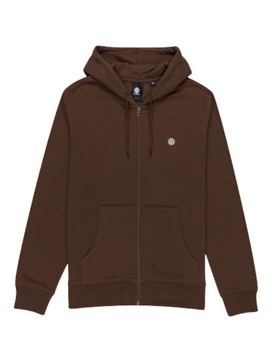 Element Men's Sweatshirt Jacket with Hood Brown