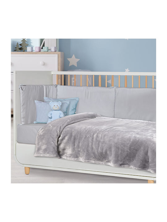 Das Home Blanket Cot Velvet Gray 110x150cm