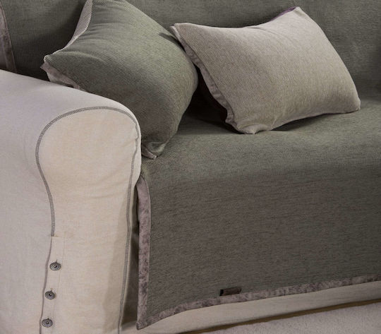 Nef-Nef Homeware New Tanger Τετραθέσιου Καναπέ Δύο 'Οψεων Π180xΜ350cm F. green/ecru