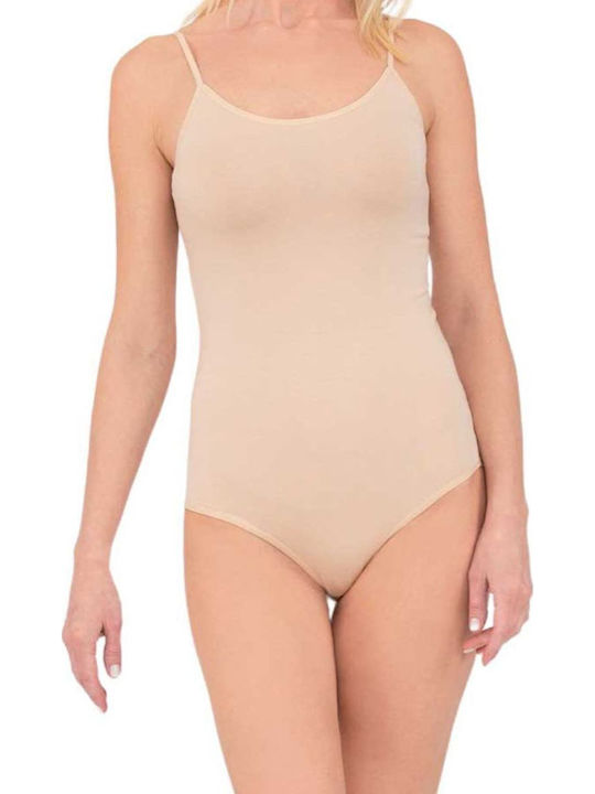 Spaghetti Strap Bodysuit Beige
