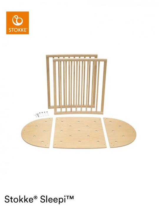 Stokke Λίκνο-Πάρκο Sleep Mini με Πλαϊνό Άνοιγμα και Ρόδες Natural