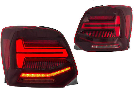Vland Taillights Led for Volkswagen Polo 6R Led Bar Dynamic Red/Crystal VLand 09-14 2pcs