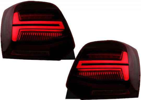 Vland Taillights Led for Volkswagen Polo 6R Led Bar Dynamic Red/Crystal VLand 09-14 2pcs